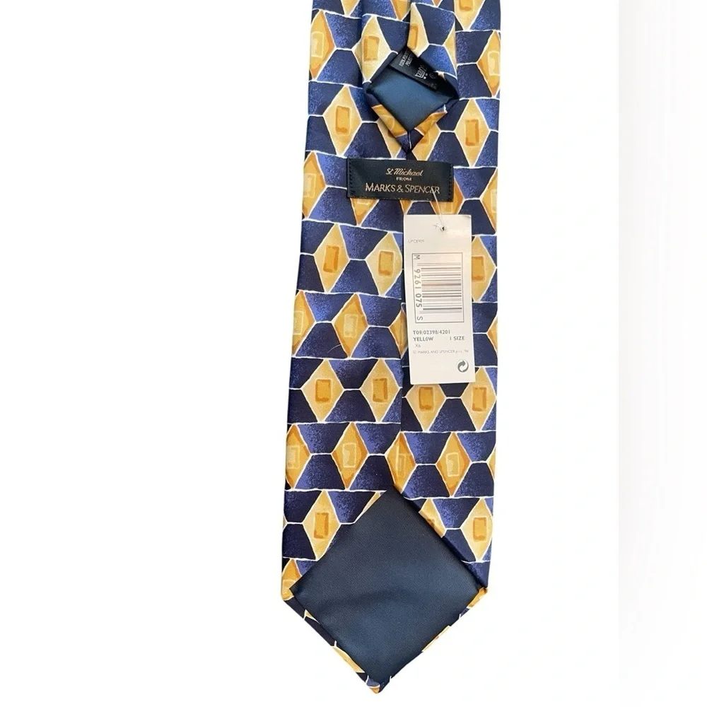 💙💛NWT Marks & Spencer Blue and Gold Geometric Tie.